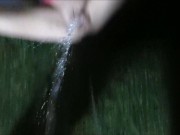 first night wet games outside pee pissing battle pussy and cock pov