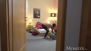 stepmom Petite Thai maid shocks man of house with a fuck in his bedroom