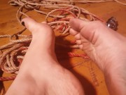 Aftermath: dirty soles and rope marks