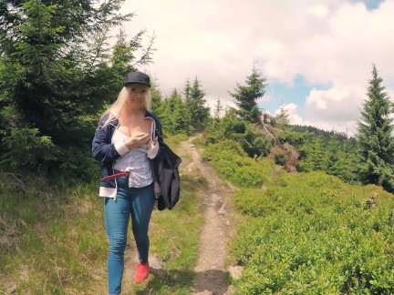 4K Public BJ and Anal Creampie in Ski Lift and lot of fuck in mountain hike