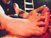 Teasin with my tootsies: sissy sub footjob tease 13/16