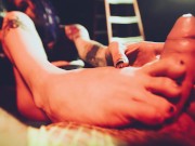 Teasin with my tootsies: sissy sub footjob tease 9/16