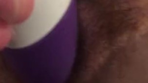My young milf fingers and toys her pussy then cums when I touch her nipples