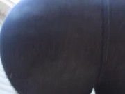 MILF crushes food under her heels outdoors