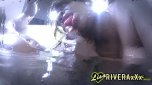 Lisa Rivera gives head in the Jacuzzi