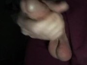 Late night edging session with low hanging testicles