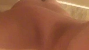 Riding knot dildo in the shower