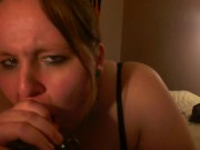 Sexy Sloppy Gagging Blowjob with a toy 2/16