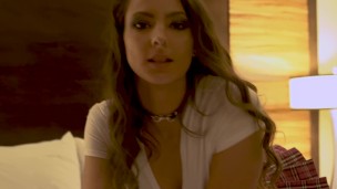 Brunette Teen Teases in Hotel