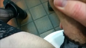 Crossdressed Public Toilet Wank & Cum - SlugsOfCumGuy
