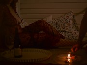 Romantic Candle Date with Curly Redhead MILF - Mutual Handjob Double Orgasm 1/16