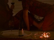 Romantic Candle Date with Curly Redhead MILF - Mutual Handjob Double Orgasm 3/16