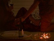 Romantic Candle Date with Curly Redhead MILF - Mutual Handjob Double Orgasm 4/16