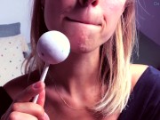 Lele, the college dream girl sucks a lolly and makes you cum. JOI countdown 7/16