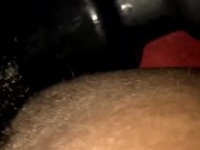 Fetish - Ebony enjoying black wand at work