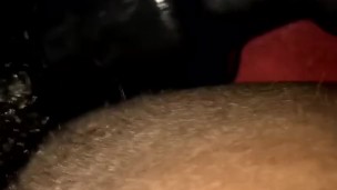 Fetish - Ebony enjoying black wand at work