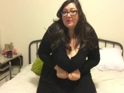 Huge Tit BBW Strips Shows off her Hairy Pussy and Makes You Cum