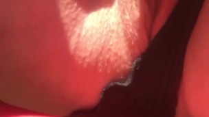 Lonely MILF outside touching pussy