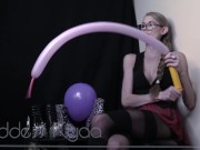 BALLOON PLAYTIME - balloons looning bow to pop balloon popping fetish tease 7/16