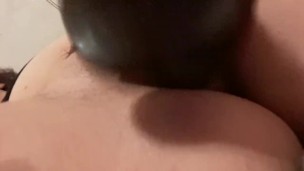  stretches pussy with BBC dildo