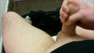 Uncut Cock Big Messy Cum In Public Toilet (Loud Door Noise Warning)
