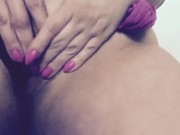Curvy blonde plays and shows pussy 14/16