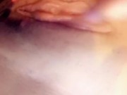 Brunette girl plays with juicy pussy