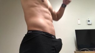 Sexy big cock tease from ripped guy