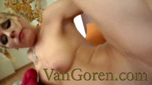 VANGOREN Hot and Sexy Blonde Bitch sucking and jumping on cock