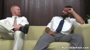 Ginger stud licks friends feet and toes and gets a facial