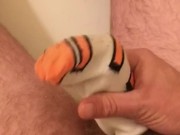 2/2 piss, jerk and cum in girlfriends sock