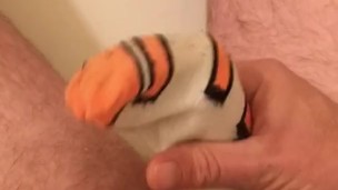 2/2 piss, jerk and cum in girlfriends sock