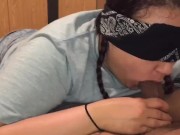 Blindfolded Slut Sucking a BBC