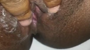 Quick play with my unshaved pussy