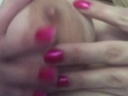 Curvy blonde in white skirt and thong 10/16