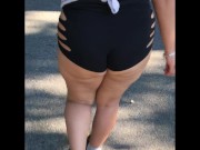 A day out with wife in booty shorts 11/16