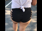 A day out with wife in booty shorts 8/16