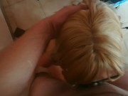 He fucks my mouth, sloppy deepthroat, rough face fuck blowjob, throat fuck 1/16