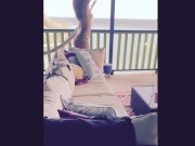 Sexy girl with a huge booty bouncing it at the beach 4/16