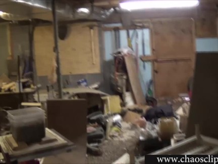 Crazy Girlfriend Handjob in Basement - Chaos Clips