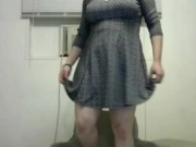 Strip Tease from chubby girl in dress 3/16