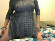Strip Tease from chubby girl in dress 4/16