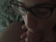 CUM HUNGRY LATINA STEPSIS CUM ON GLASSES 3/16