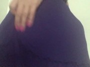 Curvy blonde in short dress plays 1/16