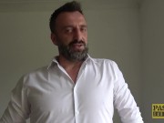 Lascivious subslut Brooke Jameson dominated and fed cum 4/16