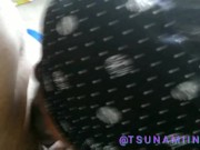 HOT BBW BABE SUCKING , AND CHOKING ON COCK UNTIL HE CUMS ON BIG TITS 12/16