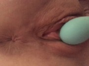 Gentle real orgasm while toying my fresh shaved pussy 16/16