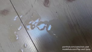 A view from underneath - thick veiny cock cumming