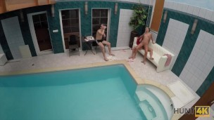 HUNT4K. Pool was ideal place to pick up and penetrate girl for cash
