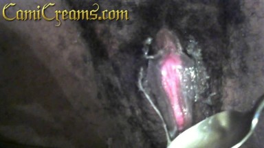 Dripping Pussy Grool Spoon Eating Ebony Hairy Throbbing Twat - Cami Creams